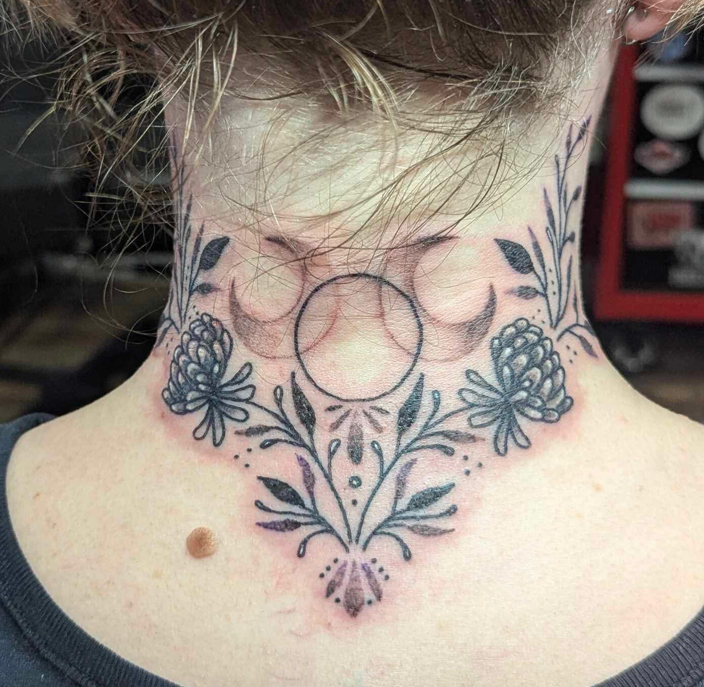 Hecate Neck Tattoo